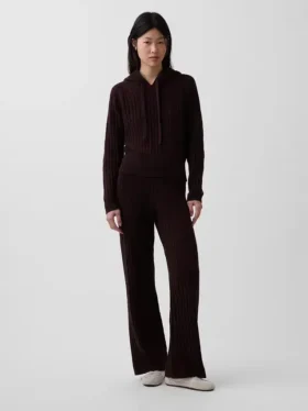 Cashsoft Cable-Knit Sweater Pants