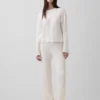 Cashsoft Relaxed Cable-Knit Sweater Pants