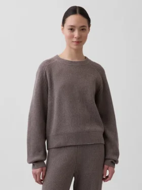 Cashsoft Relaxed Shaker-Stitch Sweater