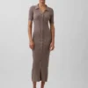 Cashsoft Rib Collared Midi Cardigan Dress