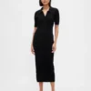Cashsoft Rib Collared Midi Cardigan Dress
