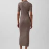 Cashsoft Rib Collared Midi Cardigan Dress