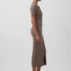Cashsoft Rib Collared Midi Cardigan Dress