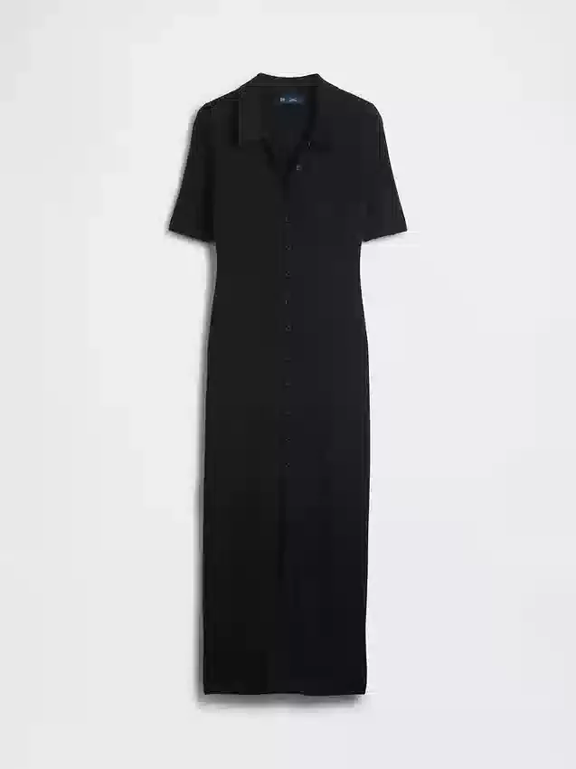 Cashsoft Rib Collared Midi Cardigan Dress