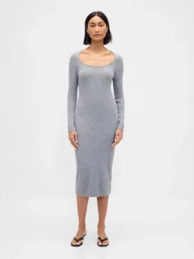 Cashsoft Rib Midi Sweater Dress