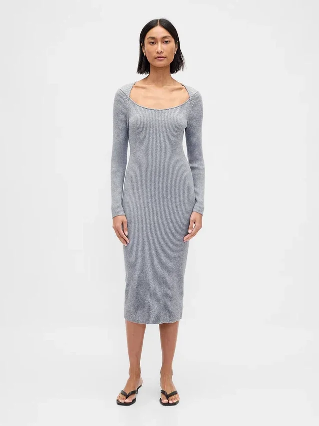 Cashsoft Rib Midi Sweater Dress