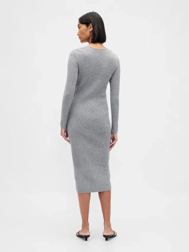 Cashsoft Rib Midi Sweater Dress