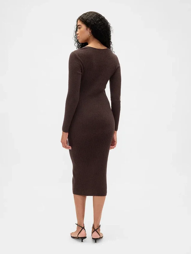 Cashsoft Rib Midi Sweater Dress