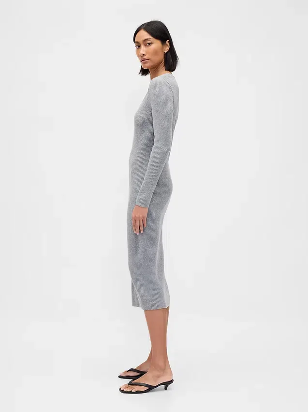 Cashsoft Rib Midi Sweater Dress