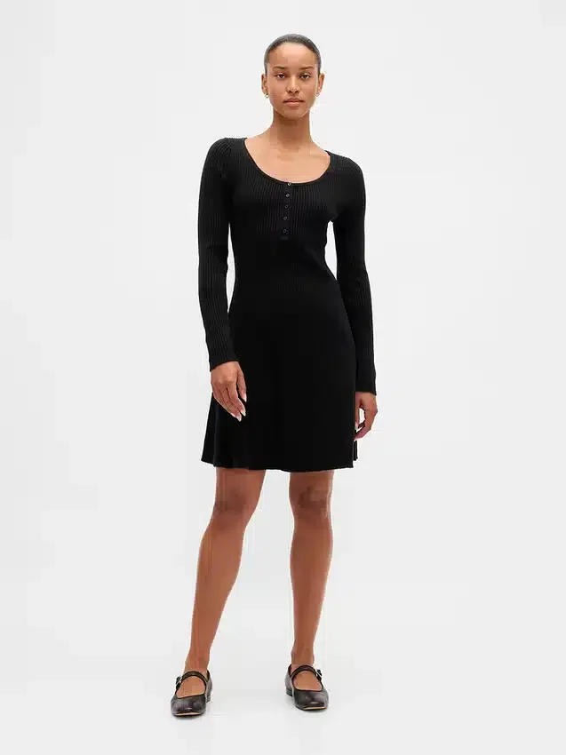 Cashsoft Rib Mini Sweater Dress