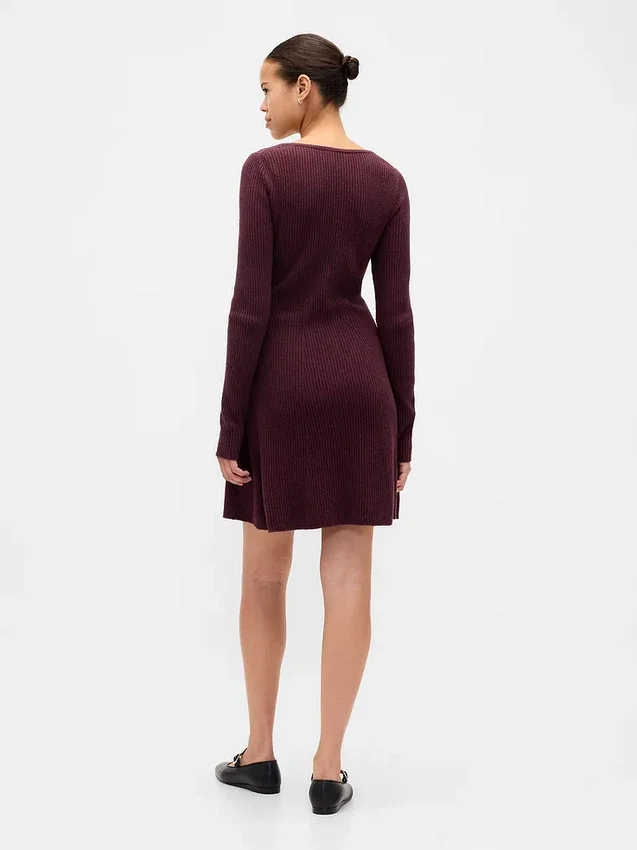 Cashsoft Rib Mini Sweater Dress