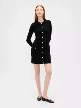 Cashsoft Rib Pocket Mini Sweater Dress
