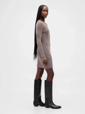Cashsoft Rib Pocket Mini Sweater Dress