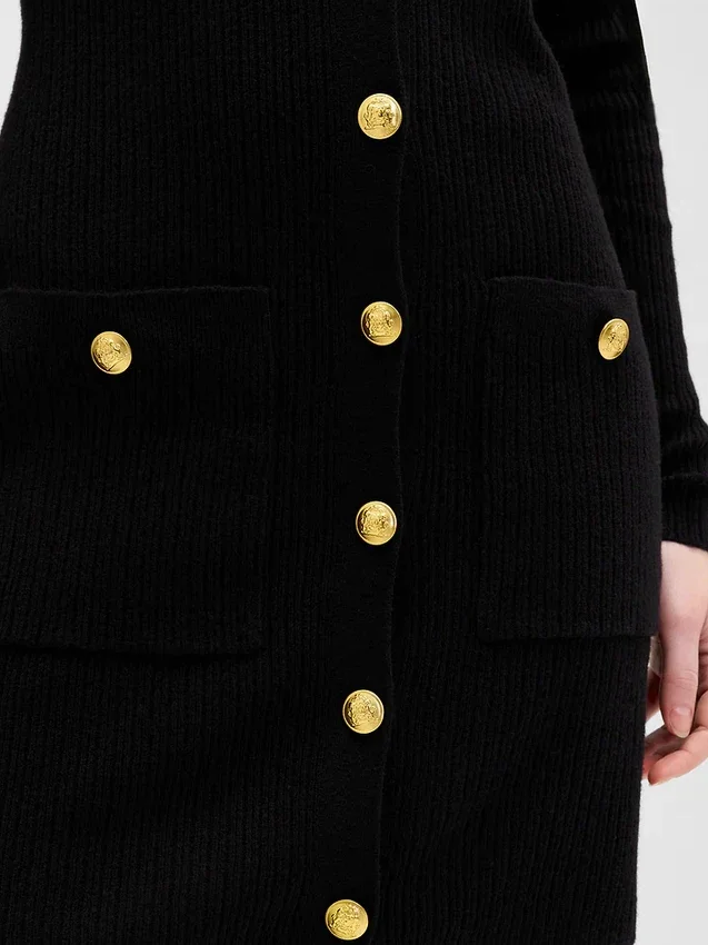 Cashsoft Rib Pocket Mini Sweater Dress