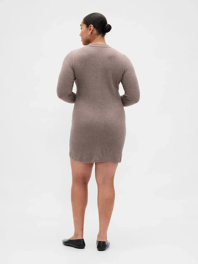 Cashsoft Rib Pocket Mini Sweater Dress