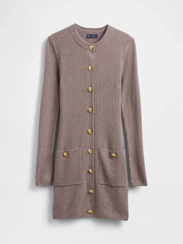 Cashsoft Rib Pocket Mini Sweater Dress