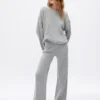Cashsoft Shaker-Stitch Sweater Pants