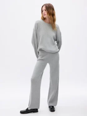 Cashsoft Shaker-Stitch Sweater Pants