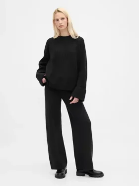 Cashsoft Shaker-Stitch Sweater Pants