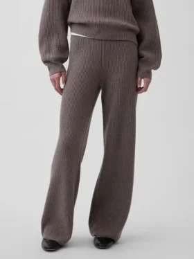 Cashsoft Shaker-Stitch Sweater Pants