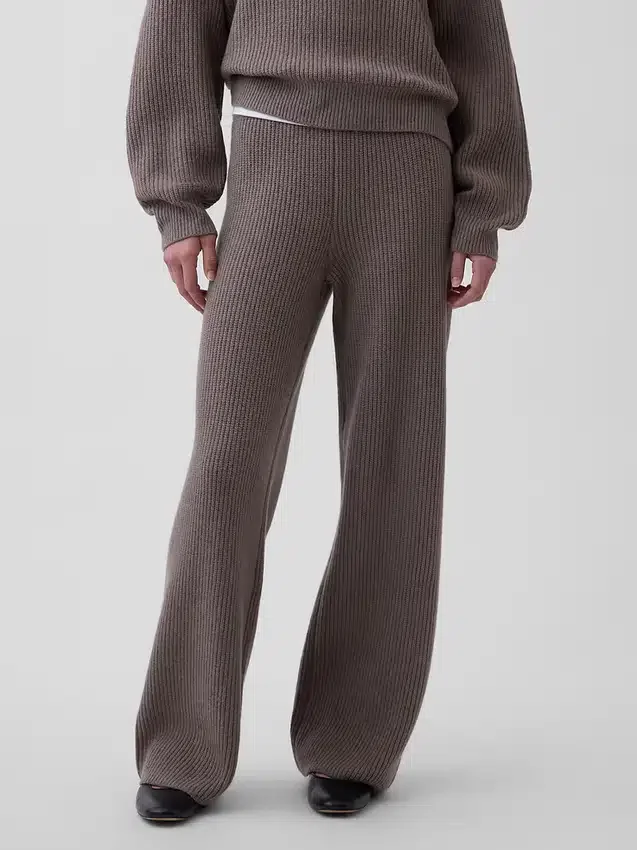 Cashsoft Shaker-Stitch Sweater Pants