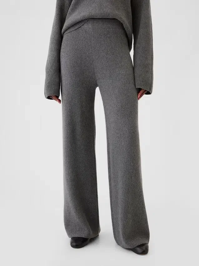 Cashsoft Shaker-Stitch Sweater Pants