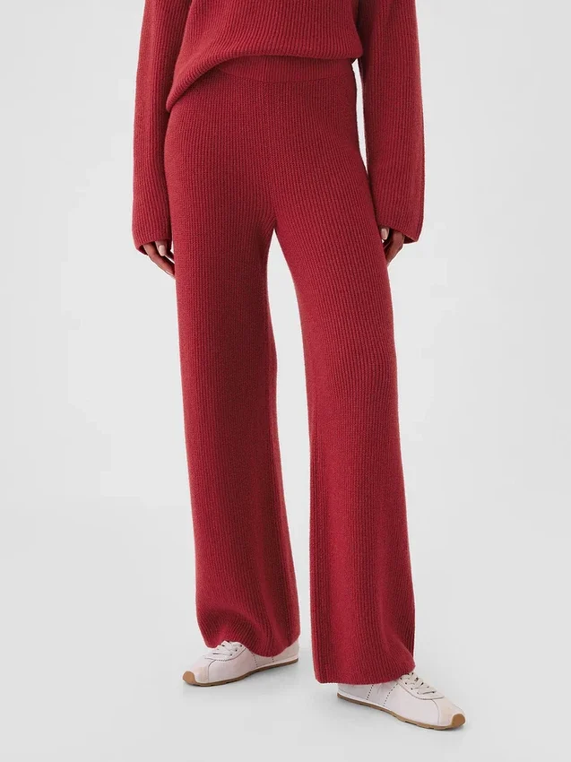 Cashsoft Shaker-Stitch Sweater Pants