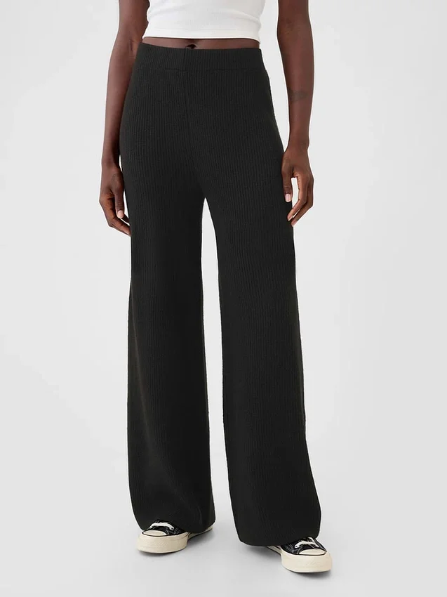 Cashsoft Shaker-Stitch Sweater Pants