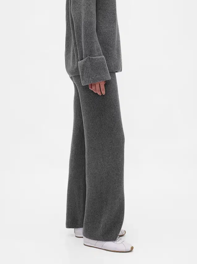 Cashsoft Shaker-Stitch Sweater Pants