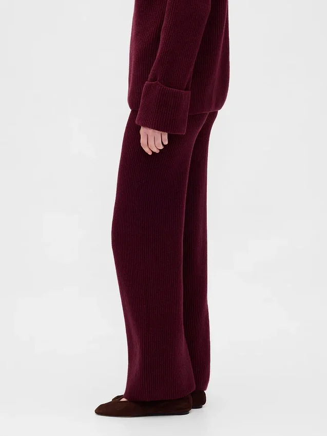Cashsoft Shaker-Stitch Sweater Pants