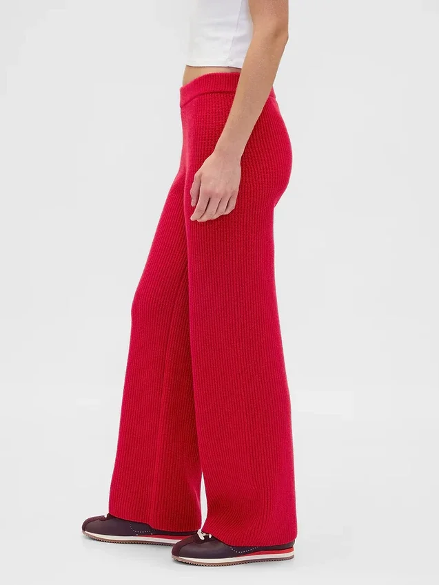 Cashsoft Shaker-Stitch Sweater Pants