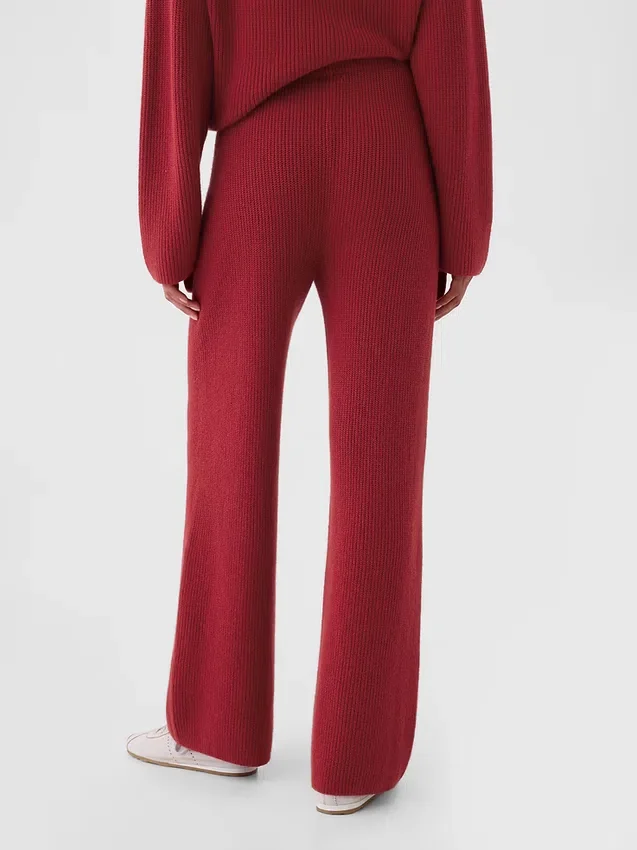 Cashsoft Shaker-Stitch Sweater Pants