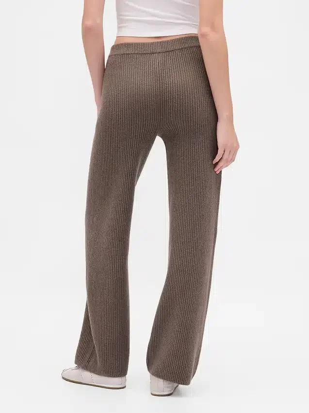 Cashsoft Shaker-Stitch Sweater Pants