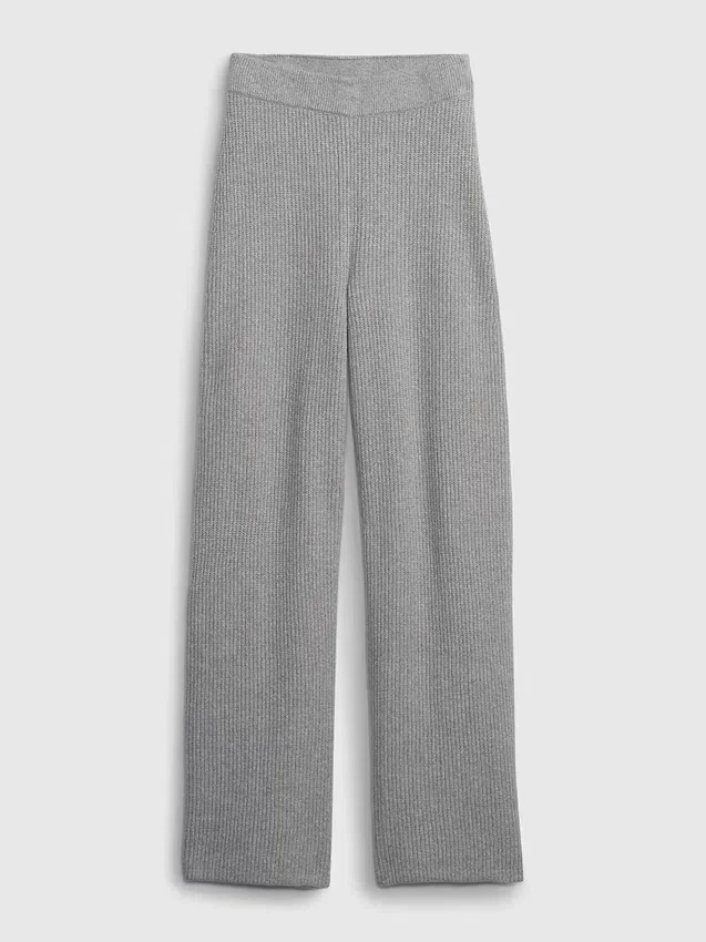 Cashsoft Shaker-Stitch Sweater Pants