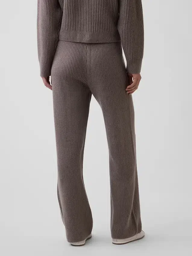 Cashsoft Shaker-Stitch Sweater Pants