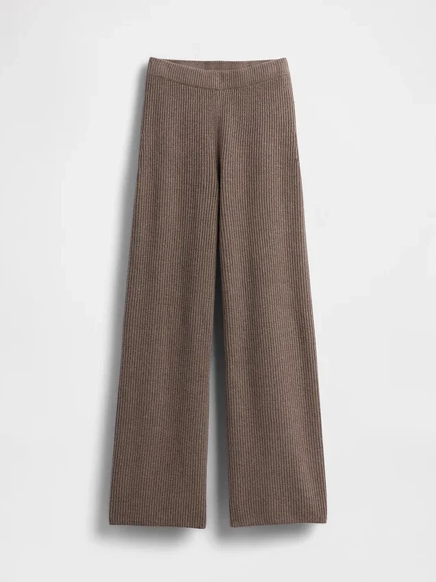 Cashsoft Shaker-Stitch Sweater Pants
