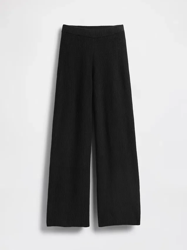 Cashsoft Shaker-Stitch Sweater Pants