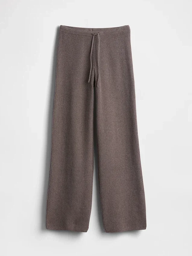 Cashsoft Shaker-Stitch Sweater Pants