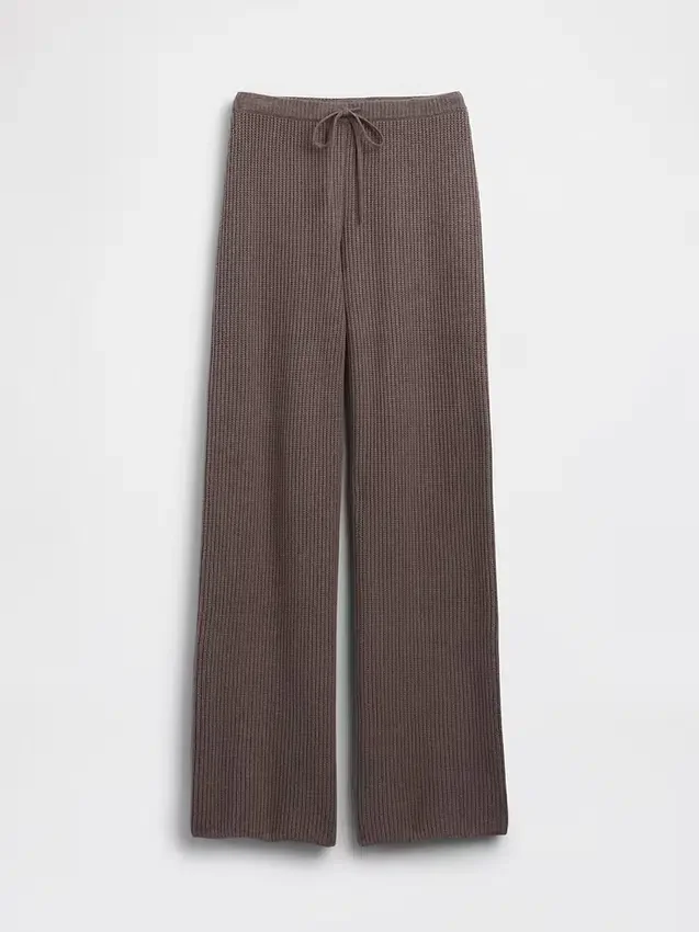 Cashsoft Shaker-Stitch Sweater Pants