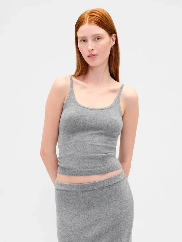 Cashsoft Stretch Crop Tank Top