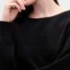 Cashsoft Stretch Lantern-Sleeve Crop Sweater