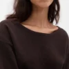Cashsoft Stretch Lantern-Sleeve Crop Sweater