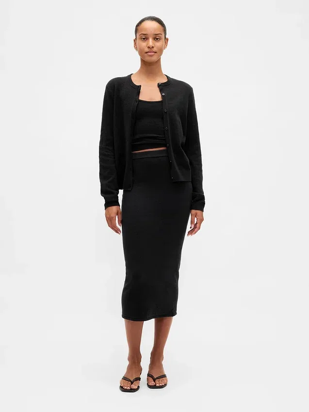 Cashsoft Stretch Midi Skirt