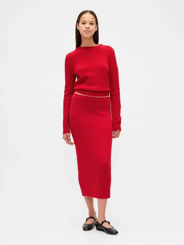 Cashsoft Stretch Midi Skirt
