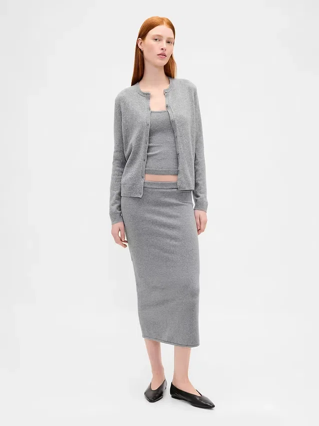 Cashsoft Stretch Midi Skirt