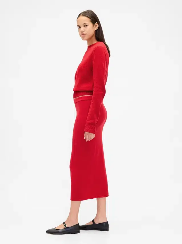 Cashsoft Stretch Midi Skirt