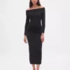 Cashsoft Stretch Off-Shoulder Midi Sweater Dress