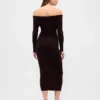 Cashsoft Stretch Off-Shoulder Midi Sweater Dress