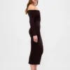 Cashsoft Stretch Off-Shoulder Midi Sweater Dress