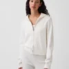 Cashsoft Sweater Crop Zip Hoodie